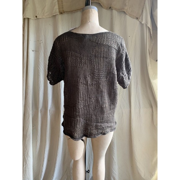 Eileen Fisher Olive Green Cotton Metallic Stitch Sweater NWT - Picture 4 of 8